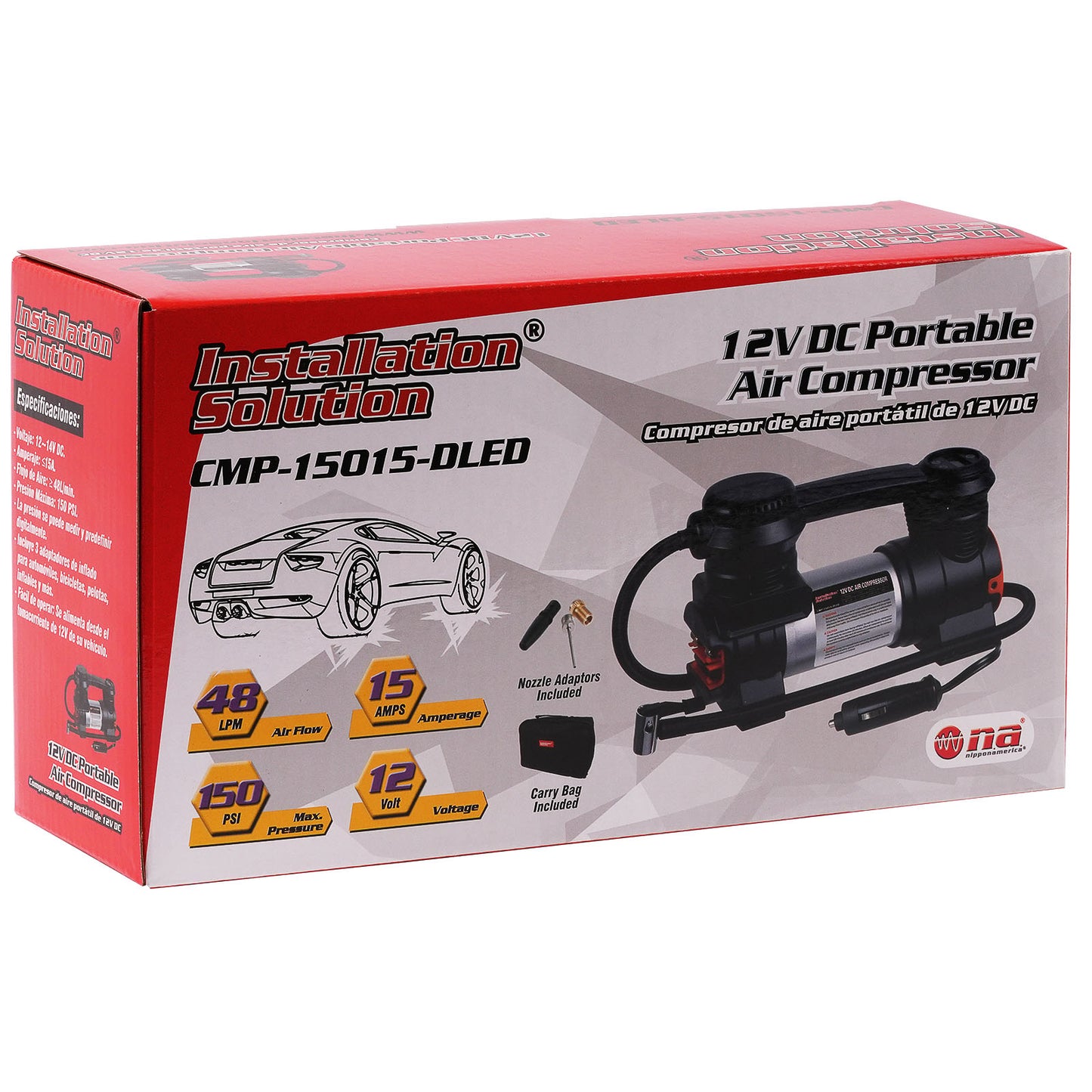 12V DC Portable Air Compressor (CMP-15015-DLED)