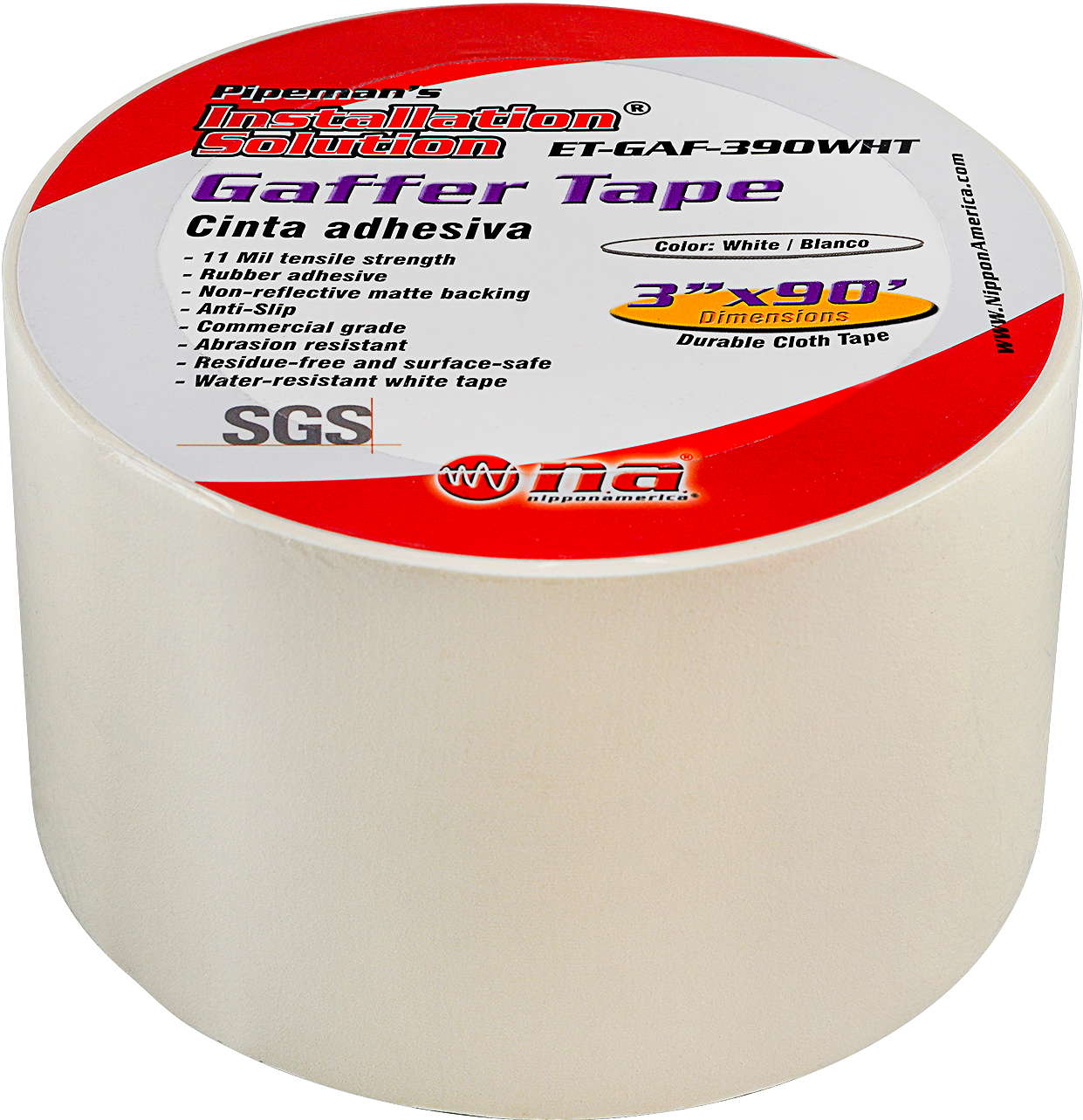 3" White Gaffer Tape (ET-GAF-390WHT)