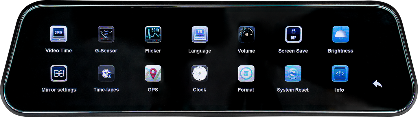 9.66” Monitor with Rear View Mirror and DVR (IS-RVDVR-99)