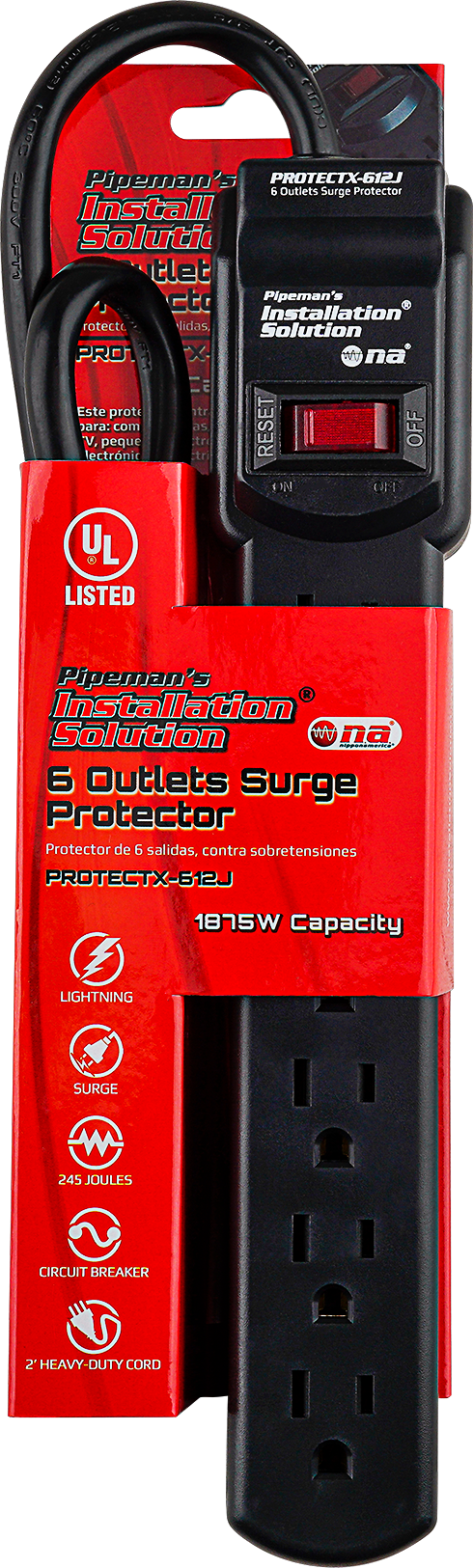 6 Outlets Surge Protector (PROTECTX-612J)