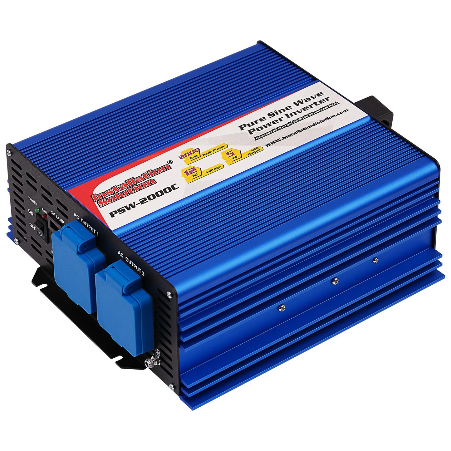 12V DC to 120V AC Pure Sine Wave Power Inverter (PSW-2000C)
