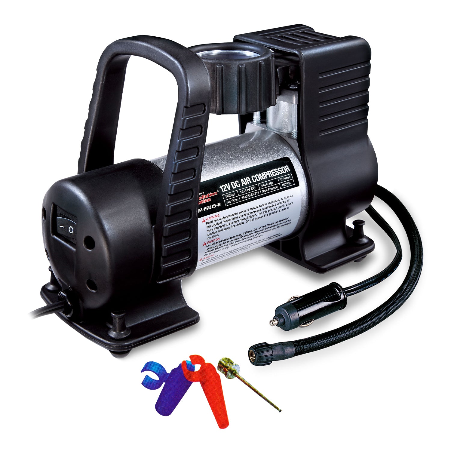 Dunlop Mini Compressor - 12V - Incl. 3 Adapters Dunlop Mini Compressor - 12V - Incl. 3 Adapters