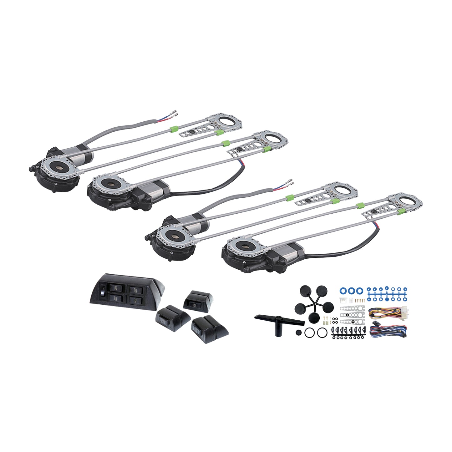 4 Door Deluxe Universal Power Window Kit with Seven Switches (PROW-4004)