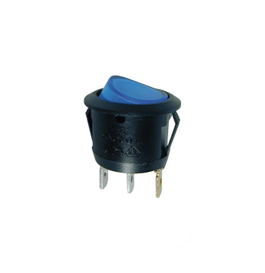 SPST LED Illuminated On/Off Rocker Switch (EC-1217 BLU)