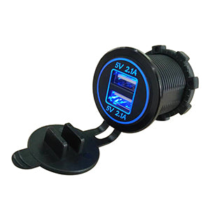 IS-ALD-2UB-BLK - Digital Voltage and Amp Display with Dual Fast USB Charger