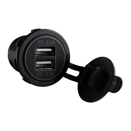Dual Fast USB Charger with Digital Voltage and Amp Display (IS-ALD-2UB-BLK)