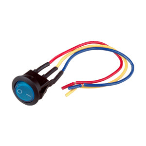SPST LED Illuminated On/Off Mini Rocker Switch with 6" Lead Wire (IS-EC-IR1216 Series)