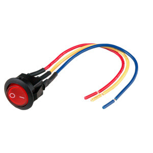 SPST LED Illuminated On/Off Mini Rocker Switch with 6" Lead Wire (IS-EC-IR1216 Series)