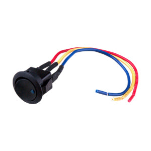 SPST On/Off Mini Rocker Switch with LED Indicator and 6" Lead Wire (IS-EC-RS1216 Series)