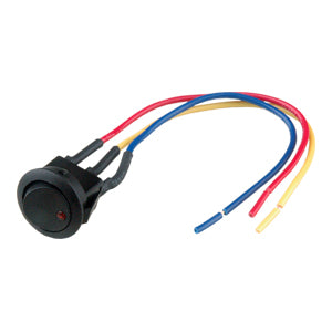 SPST On/Off Mini Rocker Switch with LED Indicator and 6" Lead Wire (IS-EC-RS1216 Series)