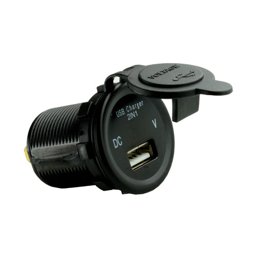 Single USB with Voltmeter Socket (IS-LD-USBVS-12)