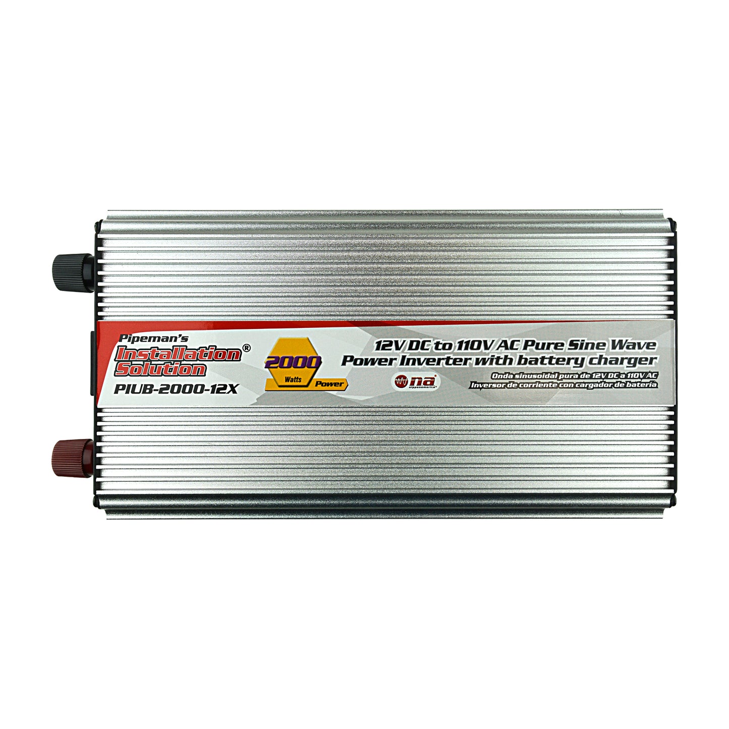 PIUB-2000-12X - 2000W 12V DC to 110V AC Pure Sine Wave Power Inverter with Battery Charger