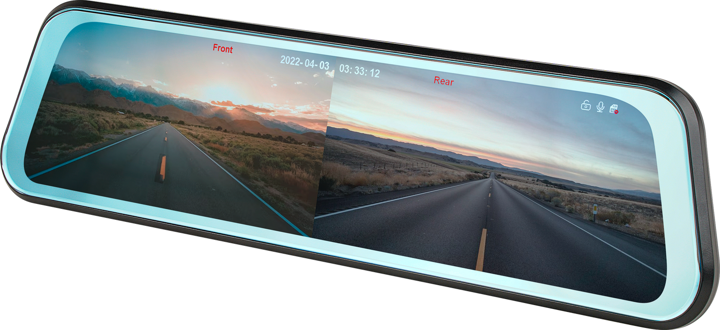9.66” Monitor with Rear View Mirror and DVR (IS-RVDVR-99)