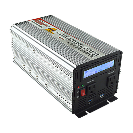 12V DC to 120V AC Pure Sine Wave Power Inverter with Battery Charger (PIUB-3000-12X)