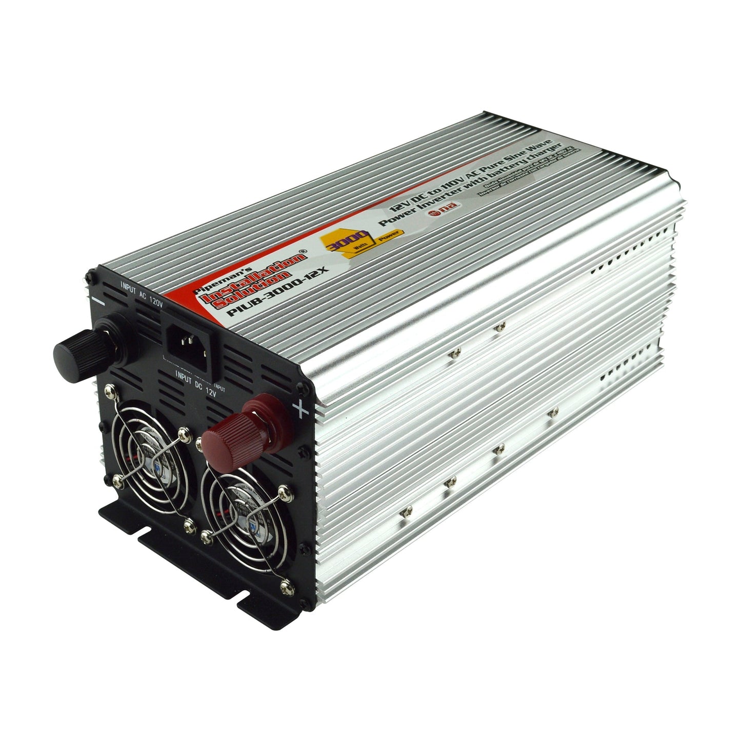 12V DC to 120V AC Pure Sine Wave Power Inverter with Battery Charger (PIUB-3000-12X)