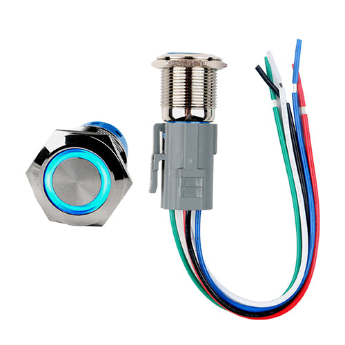 IS-EP-WS123 - LED Illuminated Waterproof Push Button Switch