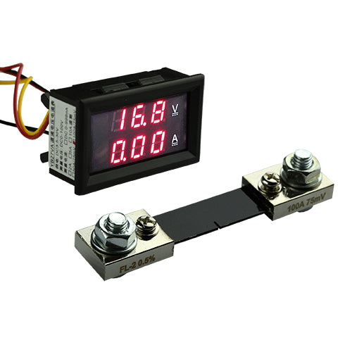 MVA-100V - Voltage & Amp Dual Display Meter with Current Shunt