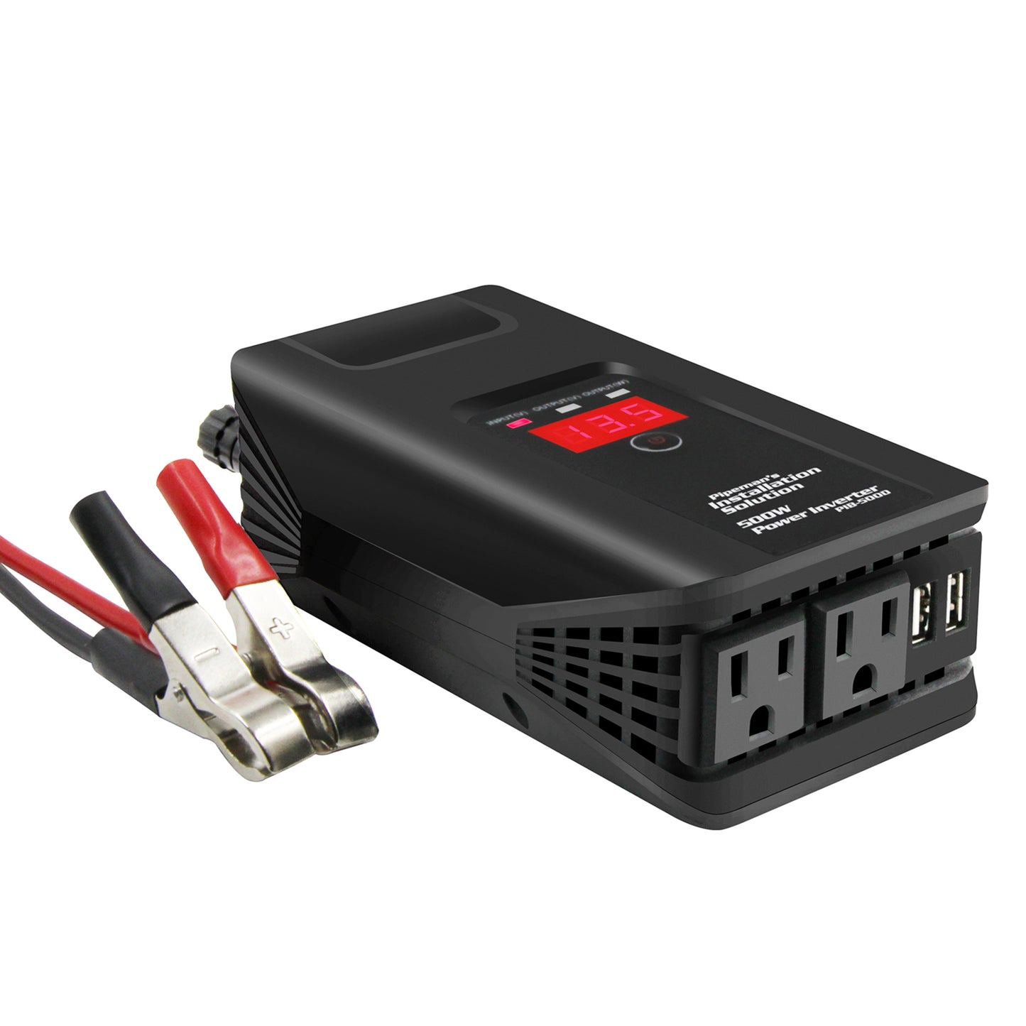 PIB-500D - 500 Watts 12V DC to 115V AC Power Inverter with Dual USB Output