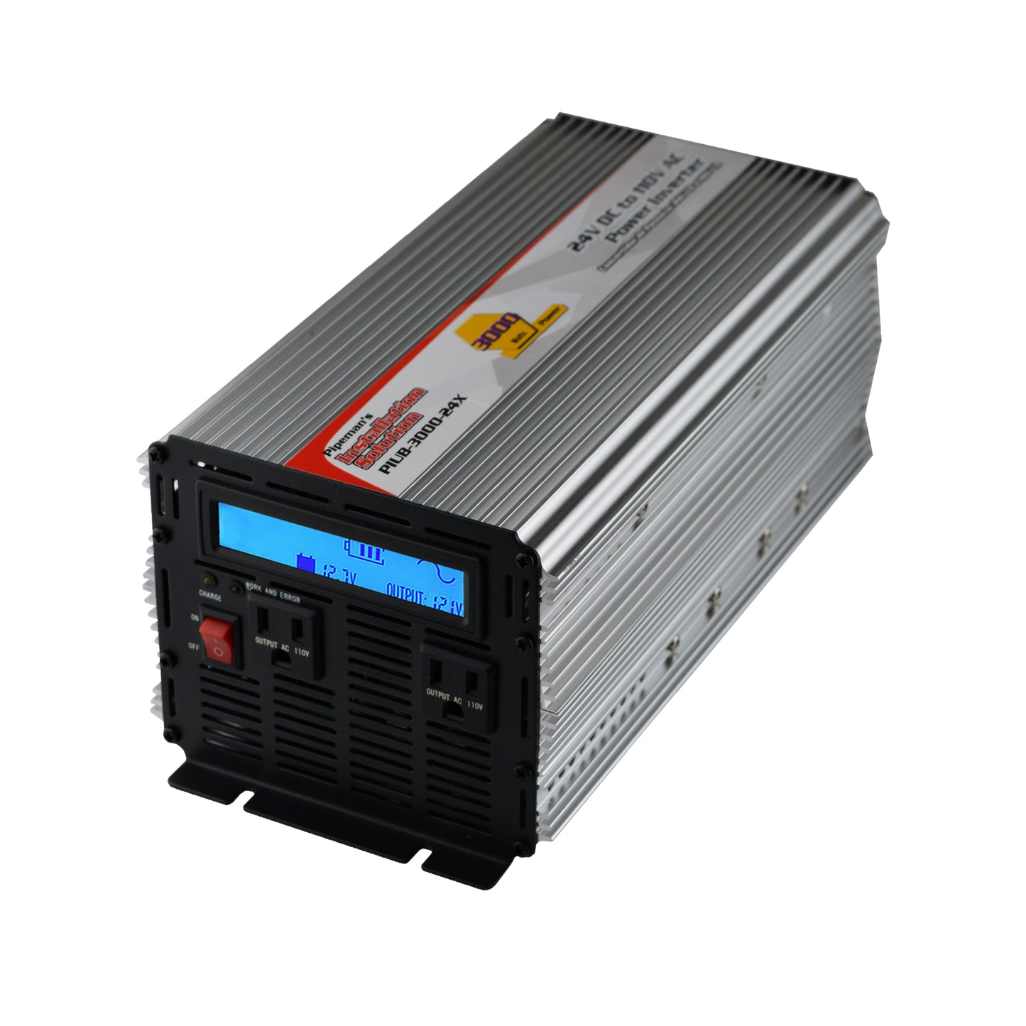 PIUB-3000-24X - 3000 Watts 24V DC to 110V AC Power Inverter & Battery Charger